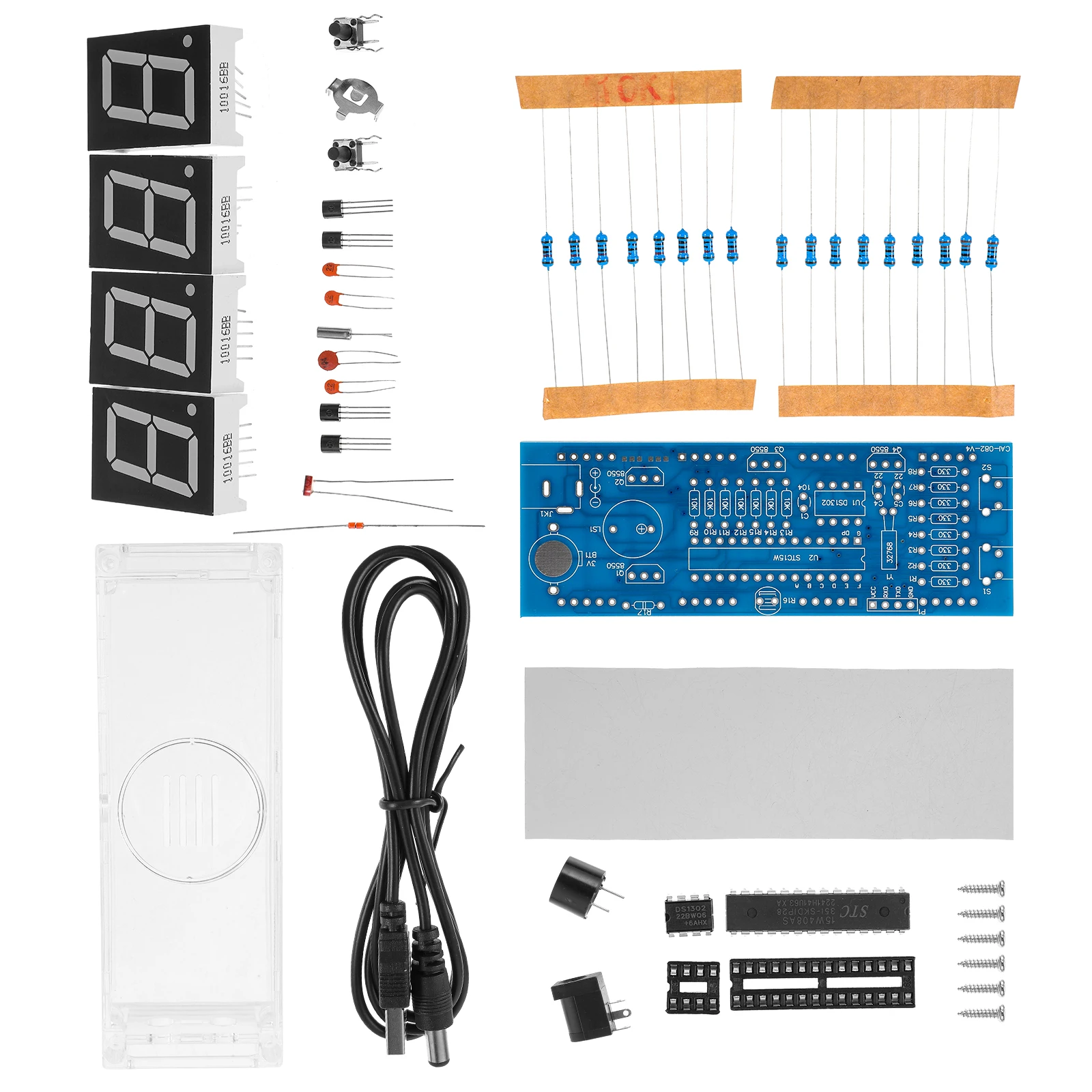 

Digital Clock Kit SCM LED Microcontroller DIY Single Chip Microcomputer Material Easy Use Craftsmanship