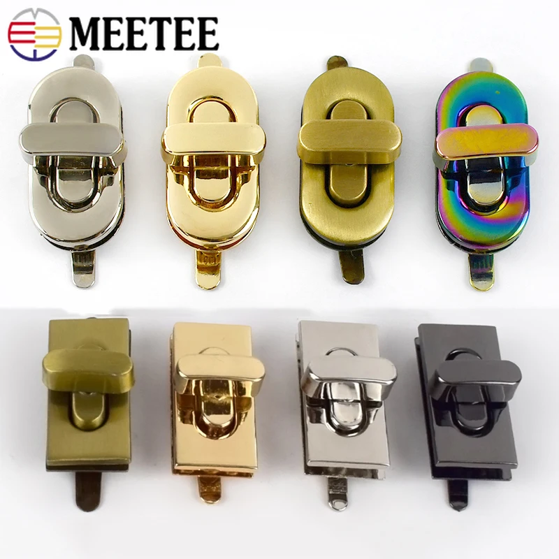 

1-5Pcs Meetee Metal Bag Turn Twist Buckle Lock Swivel Purse Locks Pocket Closure Decor Latch Handbag Part Leather Craft Hardware