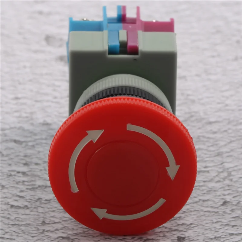 AC 600V 10A Red Mushroom Emergency Stop Push Button Switch 22mm NO NC