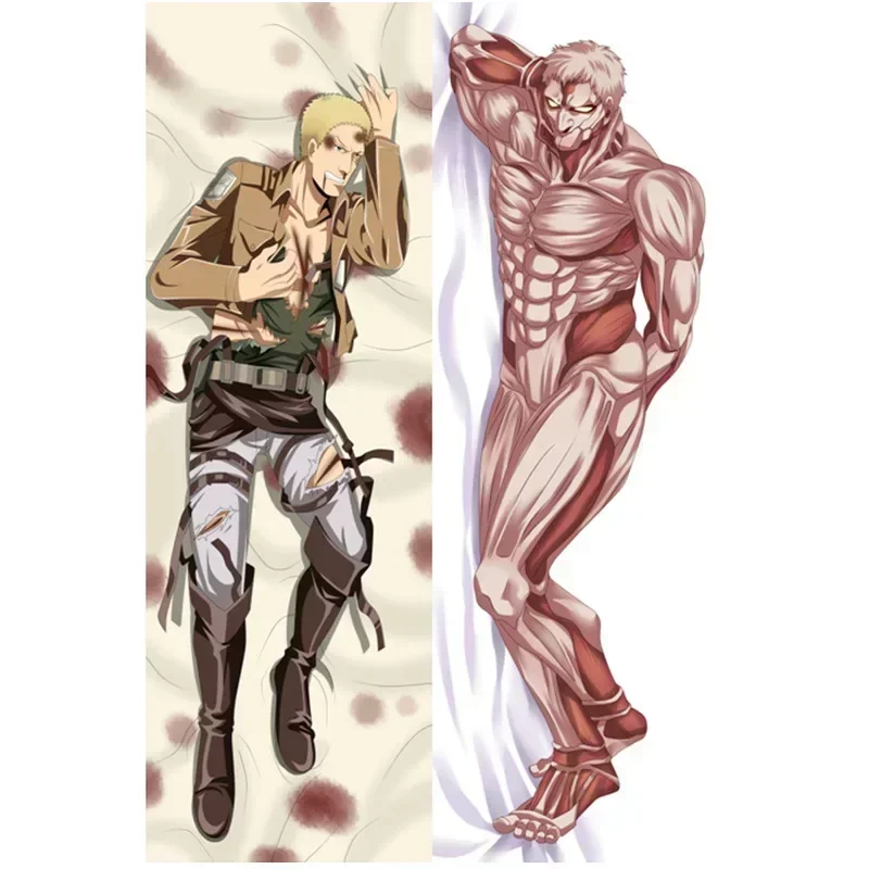 Anime Attack on Titan Eren Jager Mikasa Ackerman Skin Peach Dakimakura Case Two-sided 3D Print Bedding Hugging Body Pillows Gift