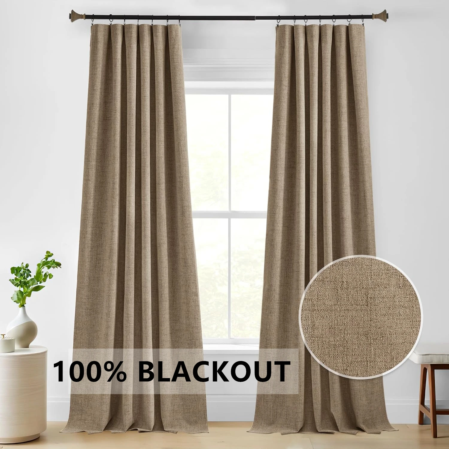 

310cm Height Custom Made Extra Long Curtains 100% Blackout Faux Linen Curtain Bedroom High Ceiling Living Room Window Curtains