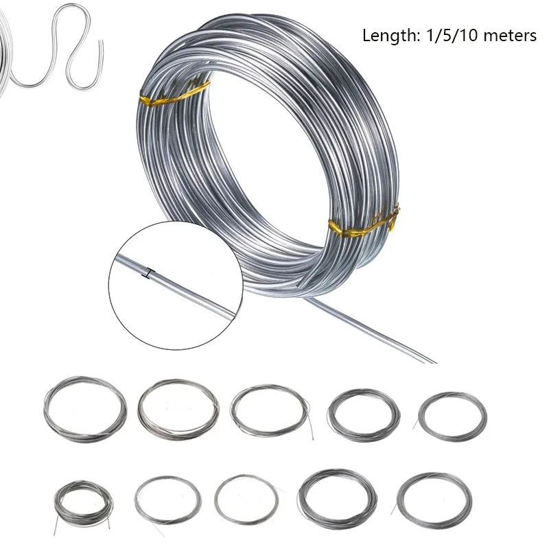 Length 1Meter  5Meter 10Meter Diameter 0.2mm - 3mm 304 Stainles Steel Rope Single Bright Hard Wire Various Lengths