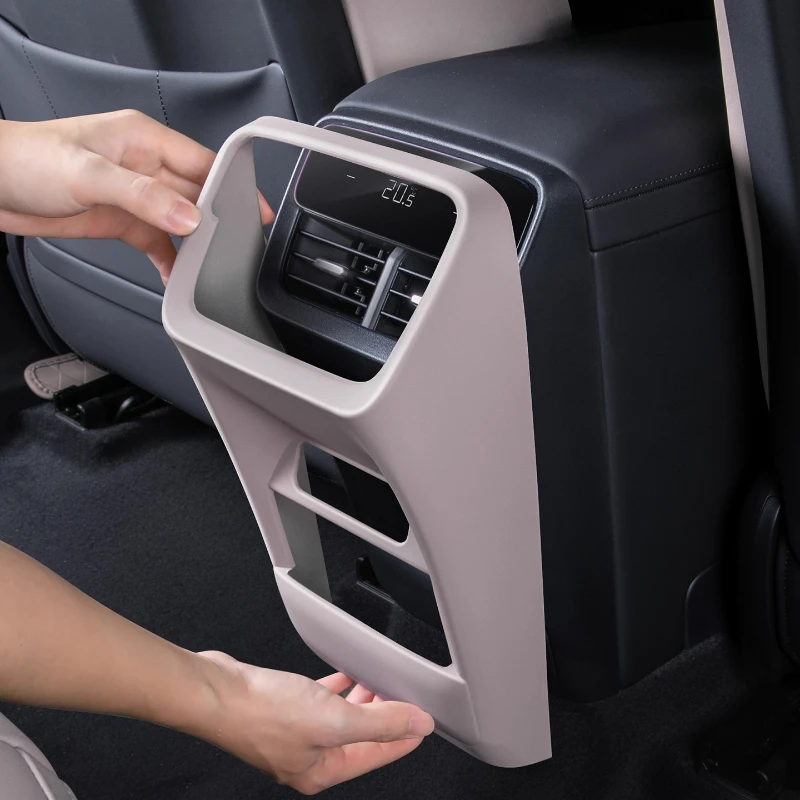 

For Volvo XC70 2026 Anti kick cover frame for the rear air outlet of the central control panel glass lifting protective shell