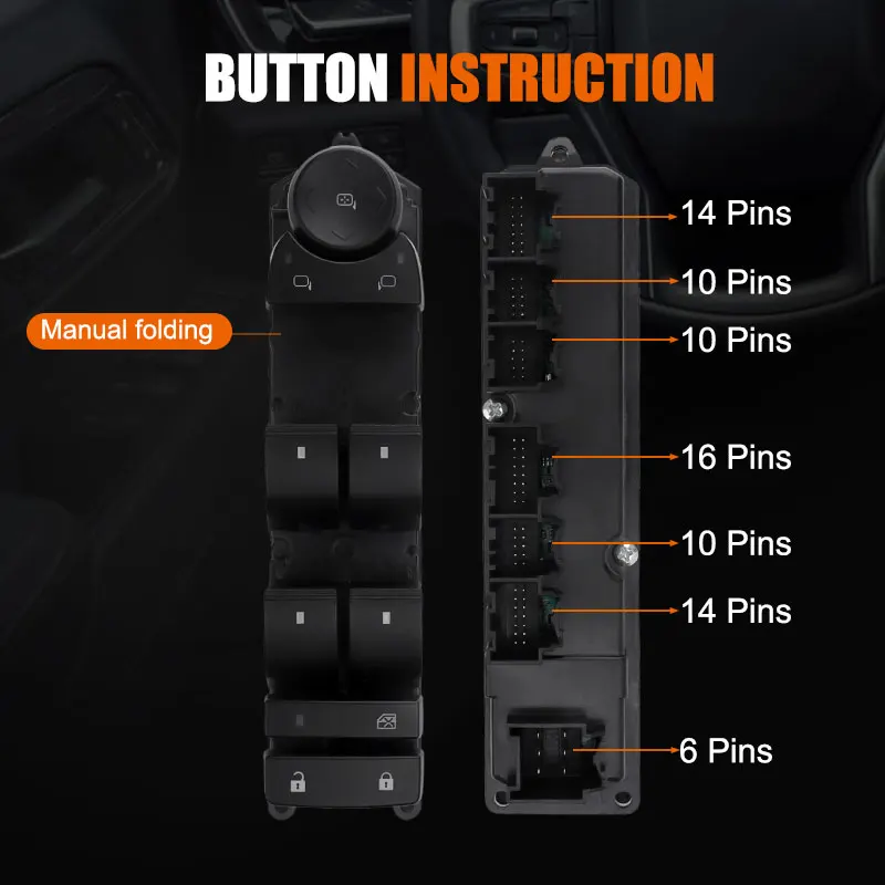 

Front Left Power Window Switch 15093439 15906880 for Cadillac Escalade Chevrolet Silverado 1500 Suburban Tahoe 20877335 1S15733