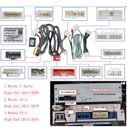 For Mazda 3 Axela CX-4 CX-5 CX4/CX516Pin Car Wire Harness Adapter Canbus Box Android Radio Power Cables Decoder