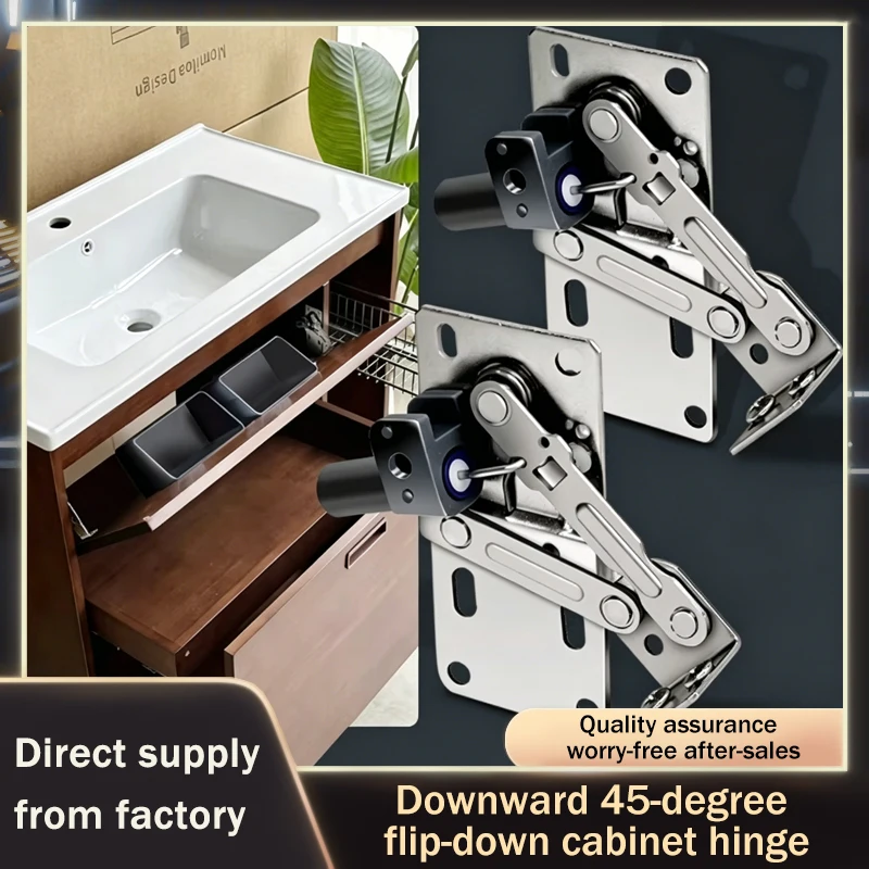 

Kitchen Cabinet Cupboard Tilt Out Door 45 Degree Downward Opening Soft Close Hinge Spring Damper Adjustable Metal Hardware