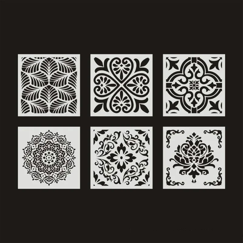 1pc 15 * 15cm  Mandala mold DIY stencils home decoration drawing template laser cutting wall template painting  tiles