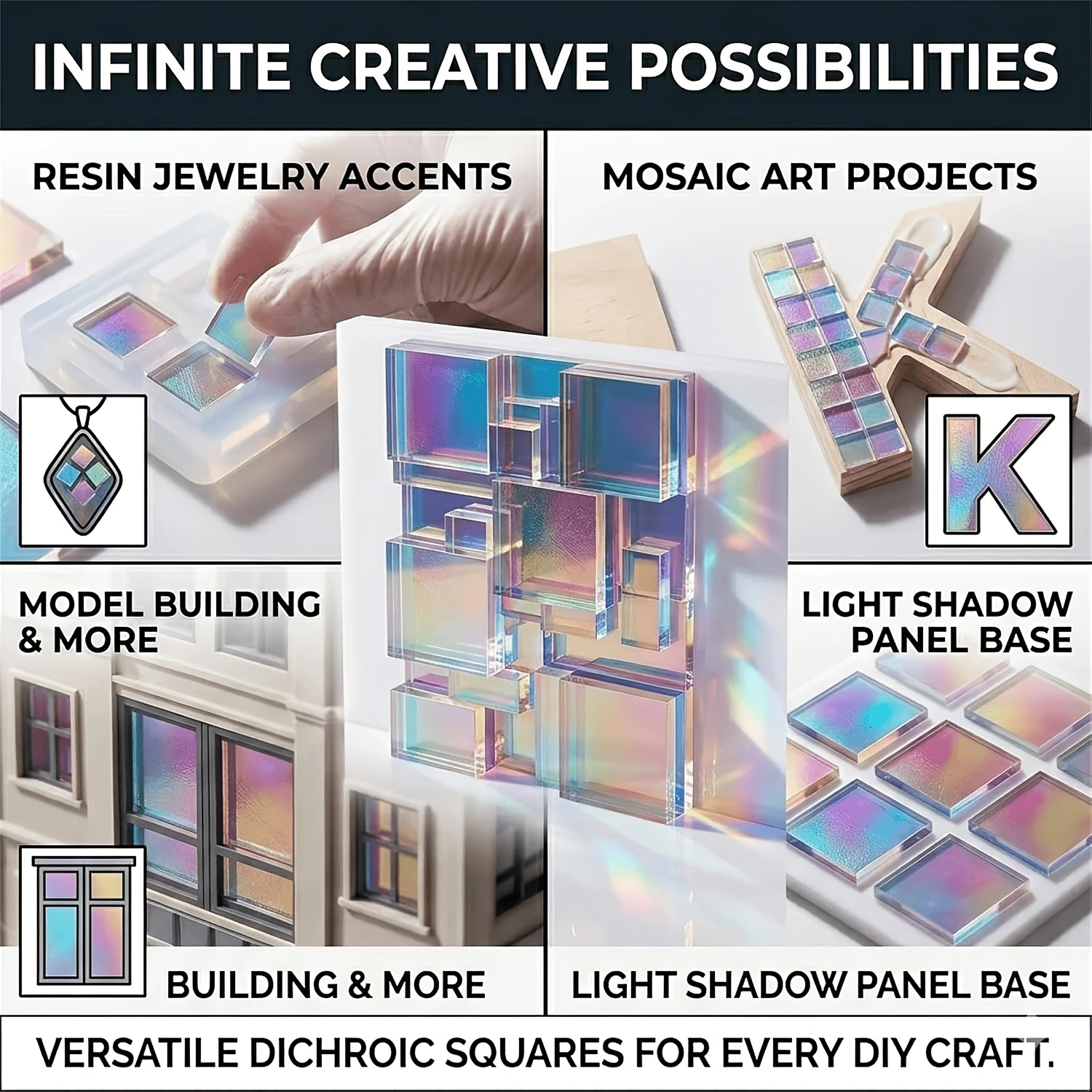 Rainbow Translucent Acrylic Sheet, Color DIY Blanks for 3D Wall Art Handmade Home Decoration for Light Shadow Art Craft Project