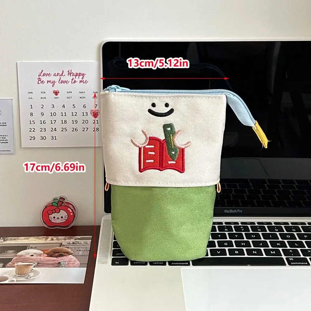 Cartoon Retractable Pen Bag Dirt-proof Large Capacity Stationery Bag Foldable Multifunctional Pencil Box School Office
