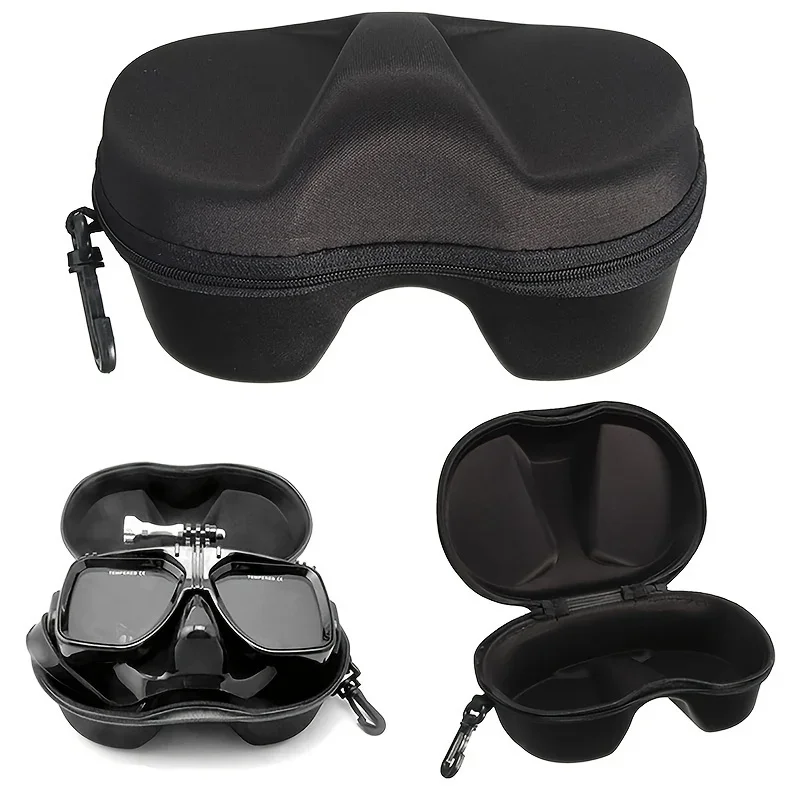 Simple Black Diving Glasses Case Large Capacity Portable Skiing Cycling Goggles Storage Box Durable Protective Container