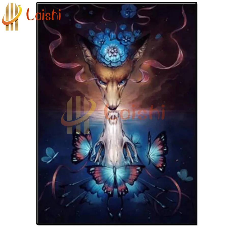 

full square round drill Fantasy deer, ocean, butterfly diamond painting 5d diamond mazayka embroidery crystal icons wall decor