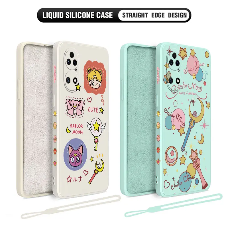 Sailor Moons Cartoon Phone Case For Huawei P50 P40 P30 P20 Nova 10 10SE 9 9SE Mate 40 30 20 Pro Lite P Smart 2021 Y7A Cover