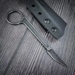 EDC Tactical Small Pocket Knife Portable Multitools with Kydex Sheath Stainless Steel Camping Outdoor Rescue Fixed Blade Knife