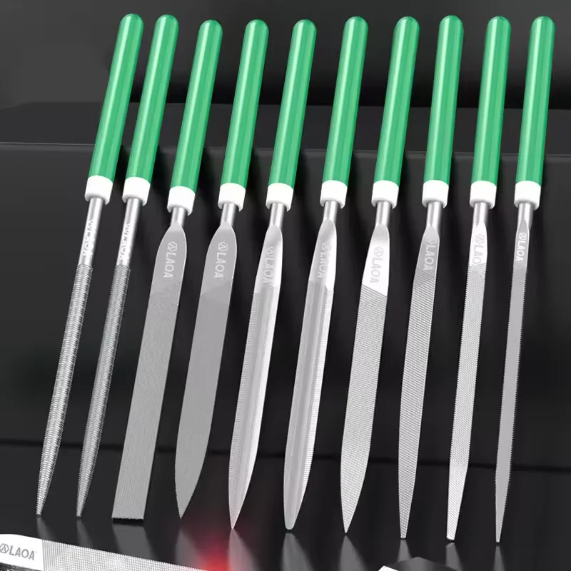 LAOA 6/10-teiliges Feilenset Metall-Flachfeile Rund Quadratisch Handschleifwerkzeug 5*180mm