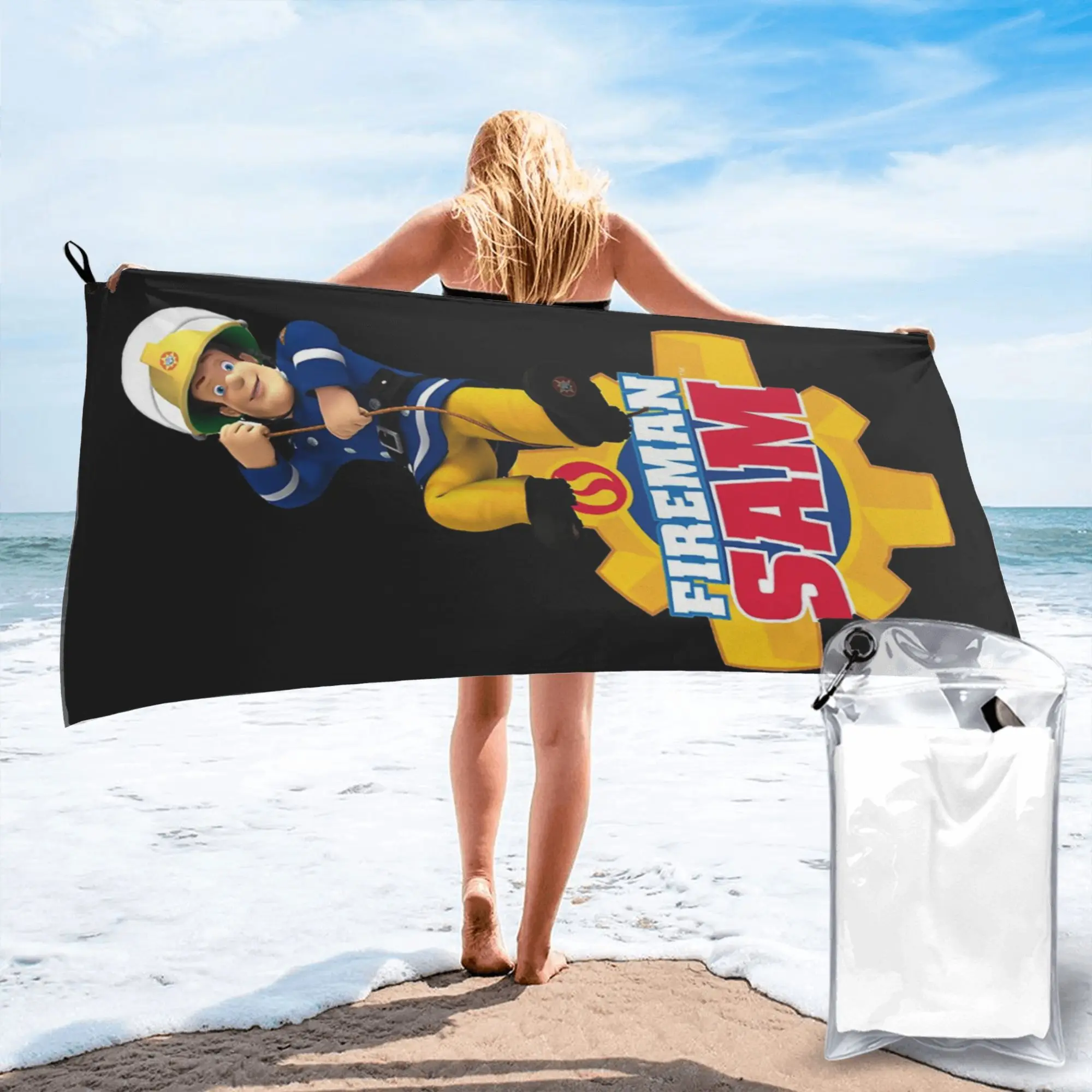 Cartoon Firefighter Fireman Sam Beach Towel Soft Microfiber Quick Dry Absorbent Quick Towels For Pool