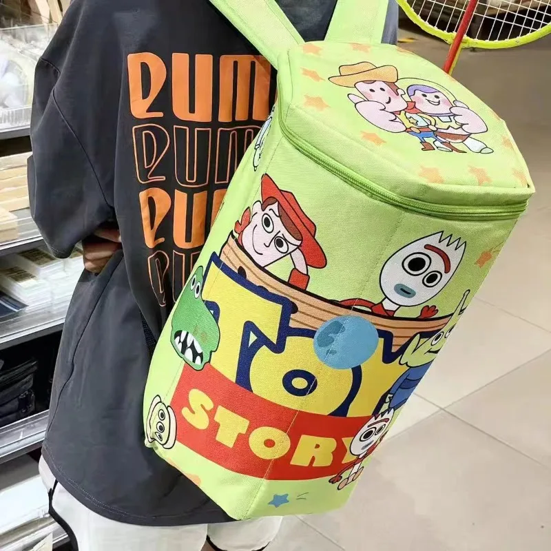 Disney Toy Story Cartoon Alien Cute Buzz Lightyear Biscuit Backpack Top Zipper Personalized Bucket Bag Travel Storage Bag Gift