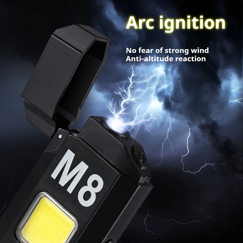 New Rechargeable Arc Lighting Light Outdoor Multi Functional Flashlight Mini Keychain Light