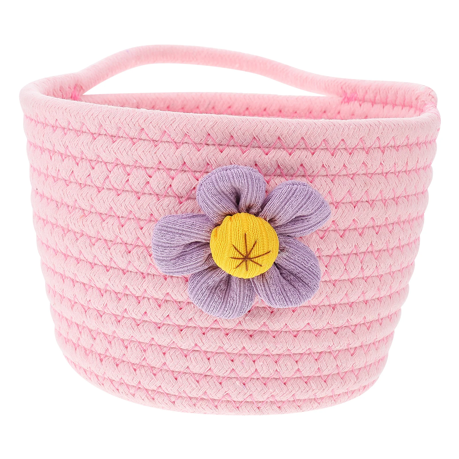 

1pc Desktop Storage Basket Hand-Woven Cotton Rope Organizer For Home Wall Hanging Decoration Flower Container Woven