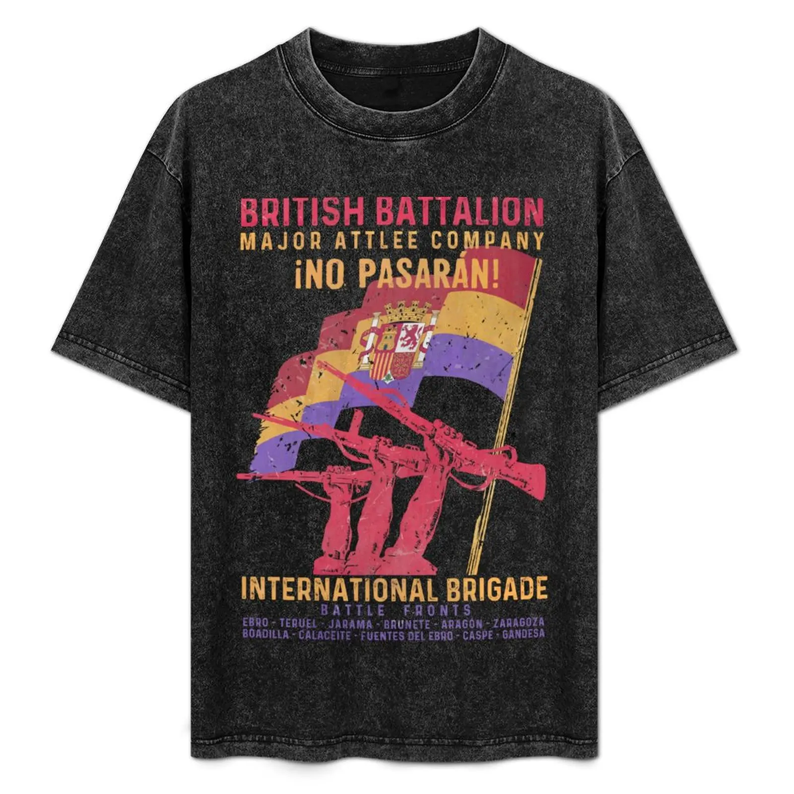 

British Battalion - No Pasaran V02 T-Shirt All Match Print Short Sleeve Top