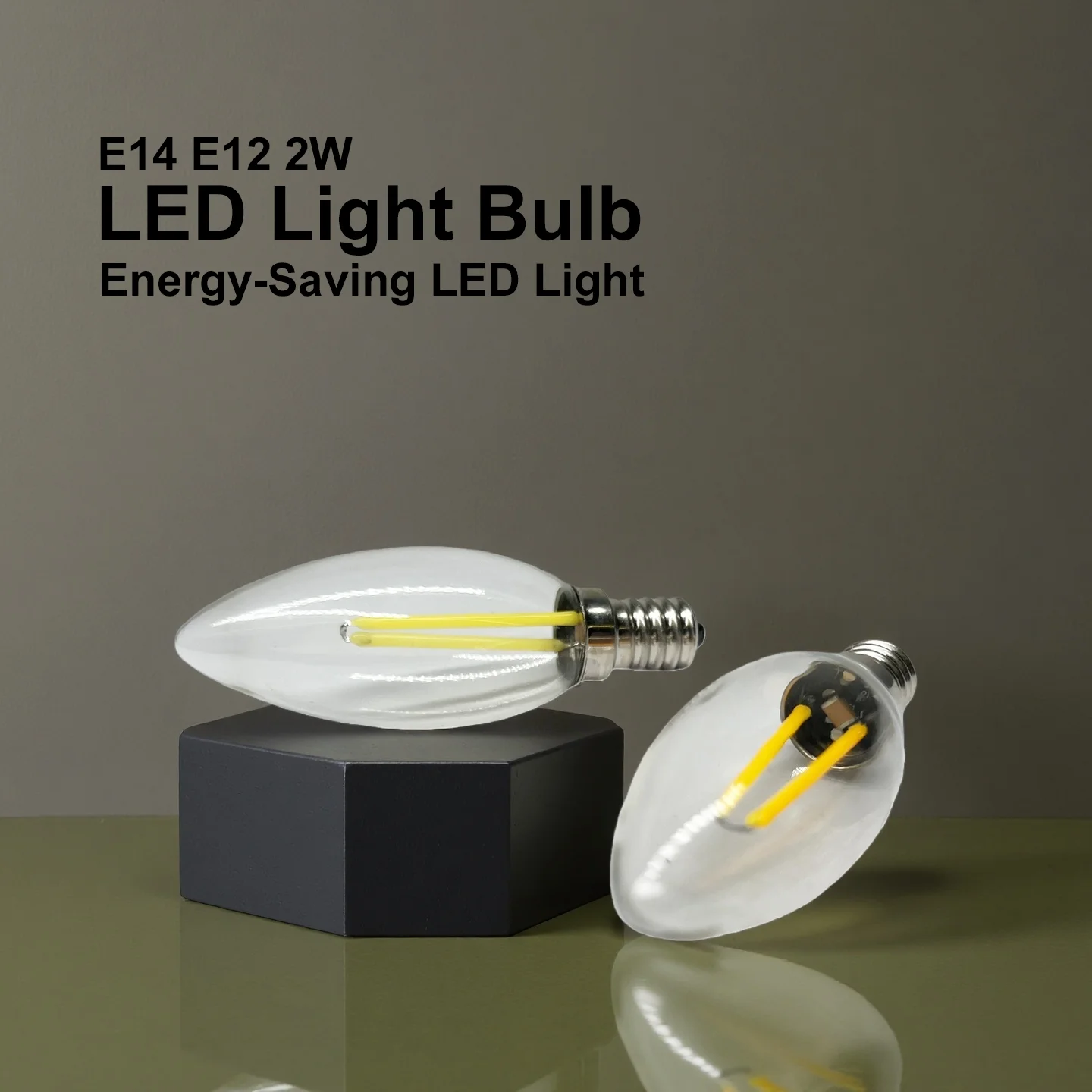 Energy-Saving Lamp E14 E12 2W LED Candle Lamp Machine Tool Bulb Range Hood C9 Crystal Lighting AC 110V 220V Warm / Cold White