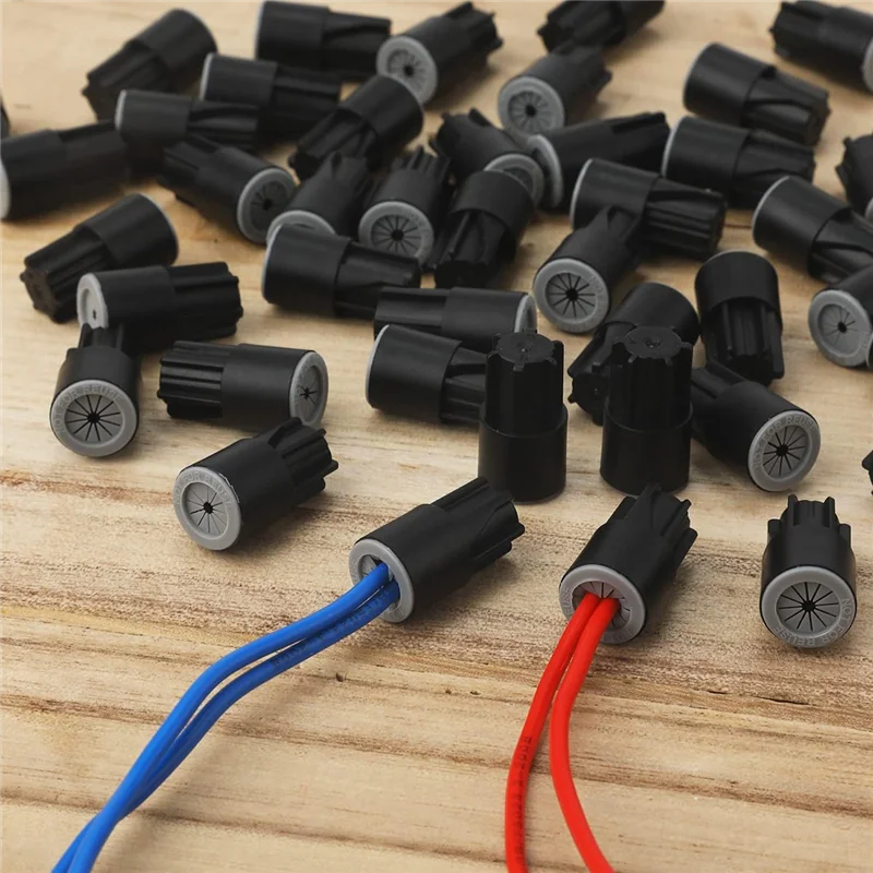 50Pcs Waterproof Wire Nuts,Outdoor Electrical Wire Connectors for Sprinkler LED Landscape Light Irrigation Valves Black