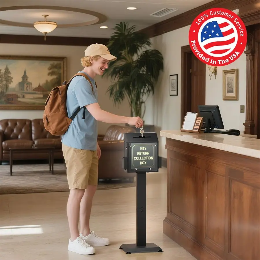 صندوق تبرع لصندوق اقتراحات جمع الصمامات مع حامل، صناديق عرض قفل فتحة أمبير للكنيسة، صلاة قائمة على الأرض V