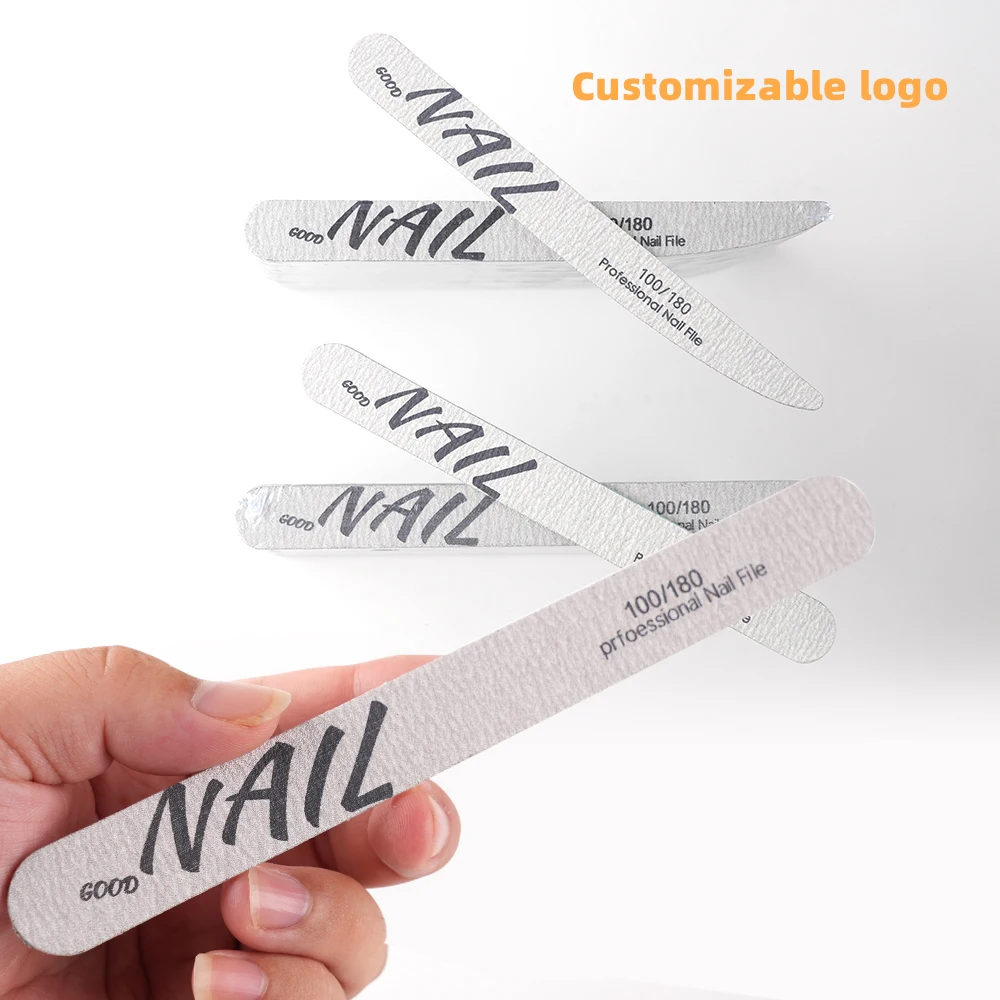 Factory Wholesale 100/180 Grit Natural Wood Nail File Emery Boards Professional Manicure Fingernail Files