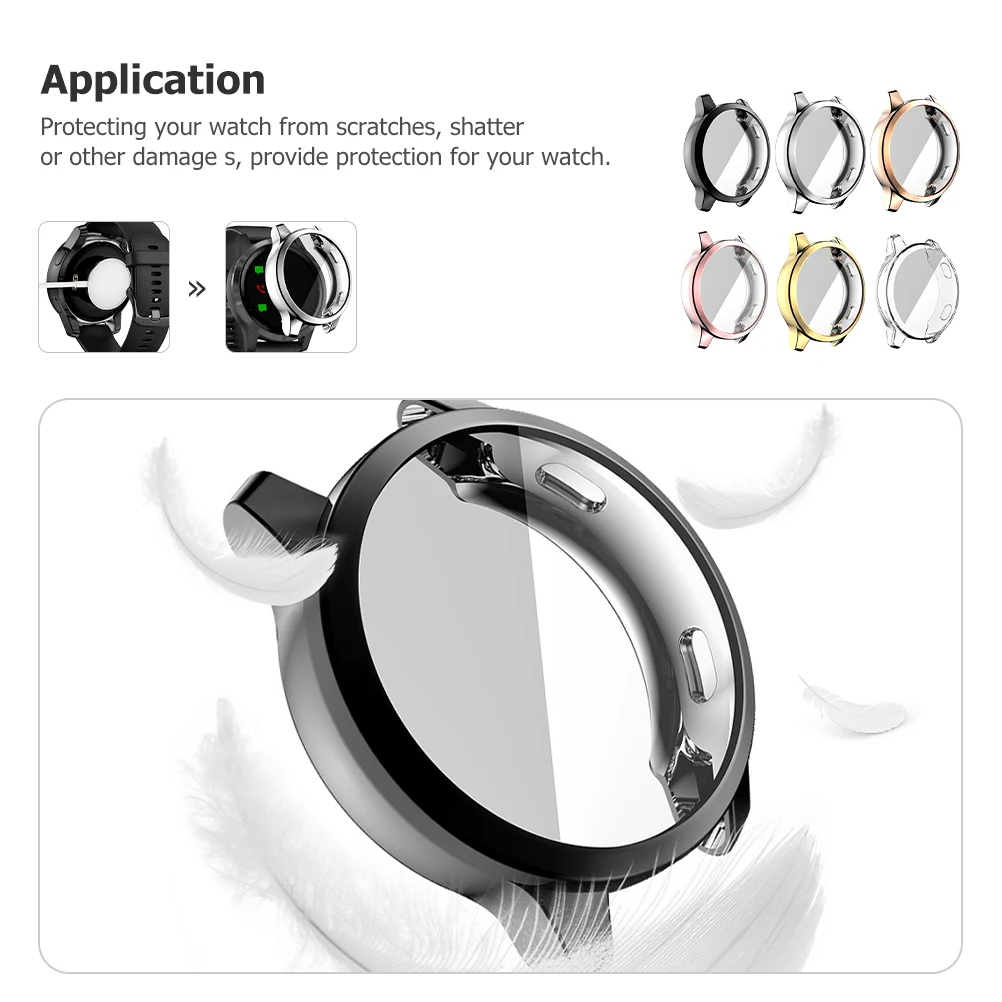 

6 шт., чехол для экрана часов из ТПУ, легкий защитный чехол с защитой от царапин для Venu 2S Vat 4S, прочный сменный смарт-часы