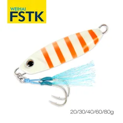 WEIHAI FSTK DRAGER Metal Cast Jig Spoon 20/30/40/60/80G Shore Casting Jigging Fish Sea Bass Fishing Lure Artificial Bait Tackle
