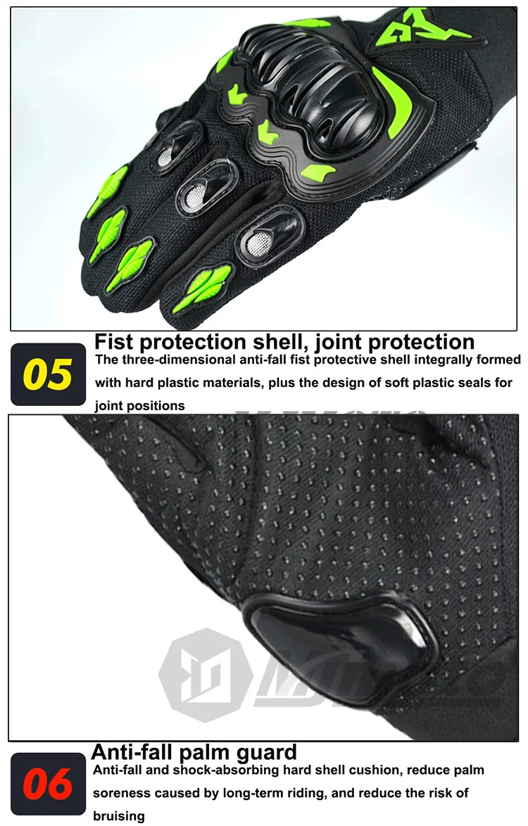 Summer Men\'s Motorbike Riding Gloves Touchscreen Motorcycle Gloves Mesh Brearthable Motocross Gloves Anti-slip Wear-resistant