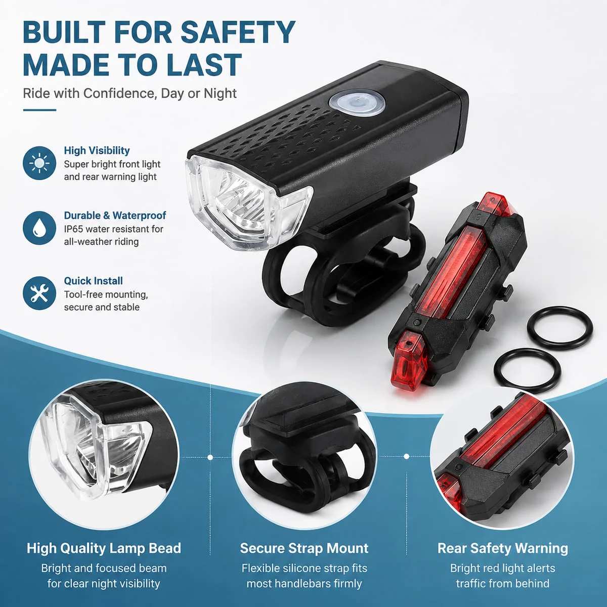Juego de luces delanteras y tr - Commuting With Road Bike reseña y precio