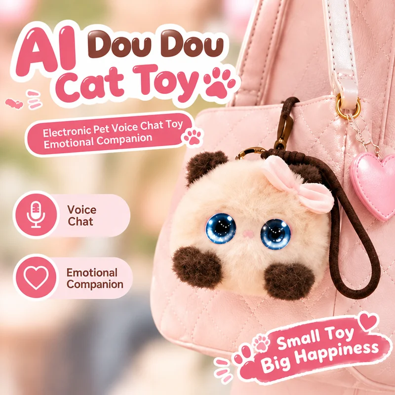 Smart Interactive Kitten Plush Toy Electronic Pet Talkback Toy Voice Response Stuffed Doll Emotional Companion Keychain Ornament