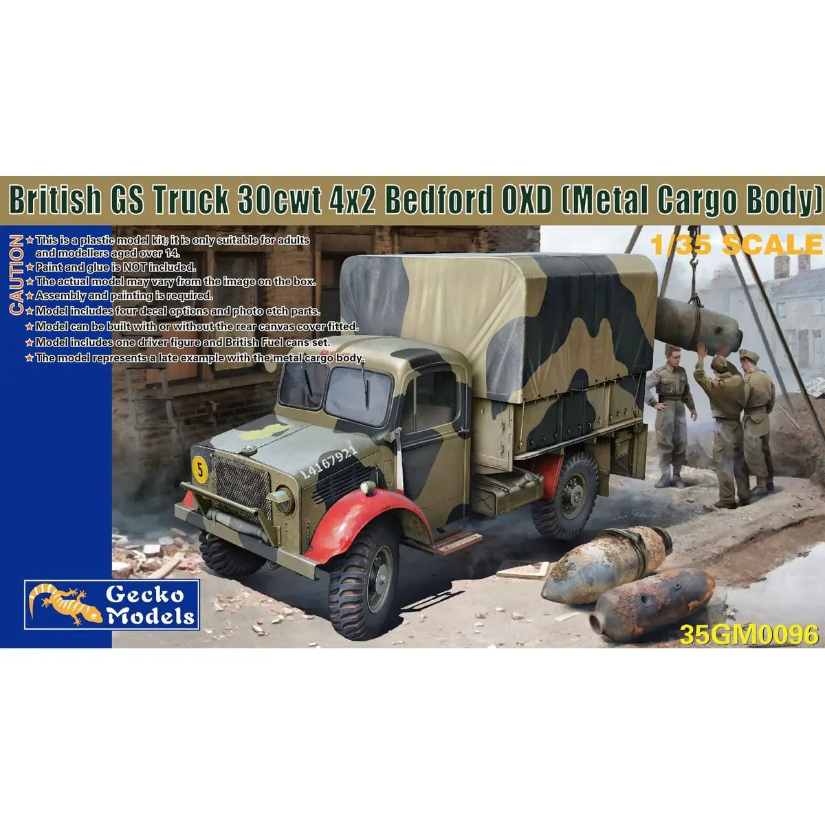 

Gecko Models 35GM0096 1/35 British GS Truck 30cwt 4x2 Bedford OXD - Scale Model Kit
