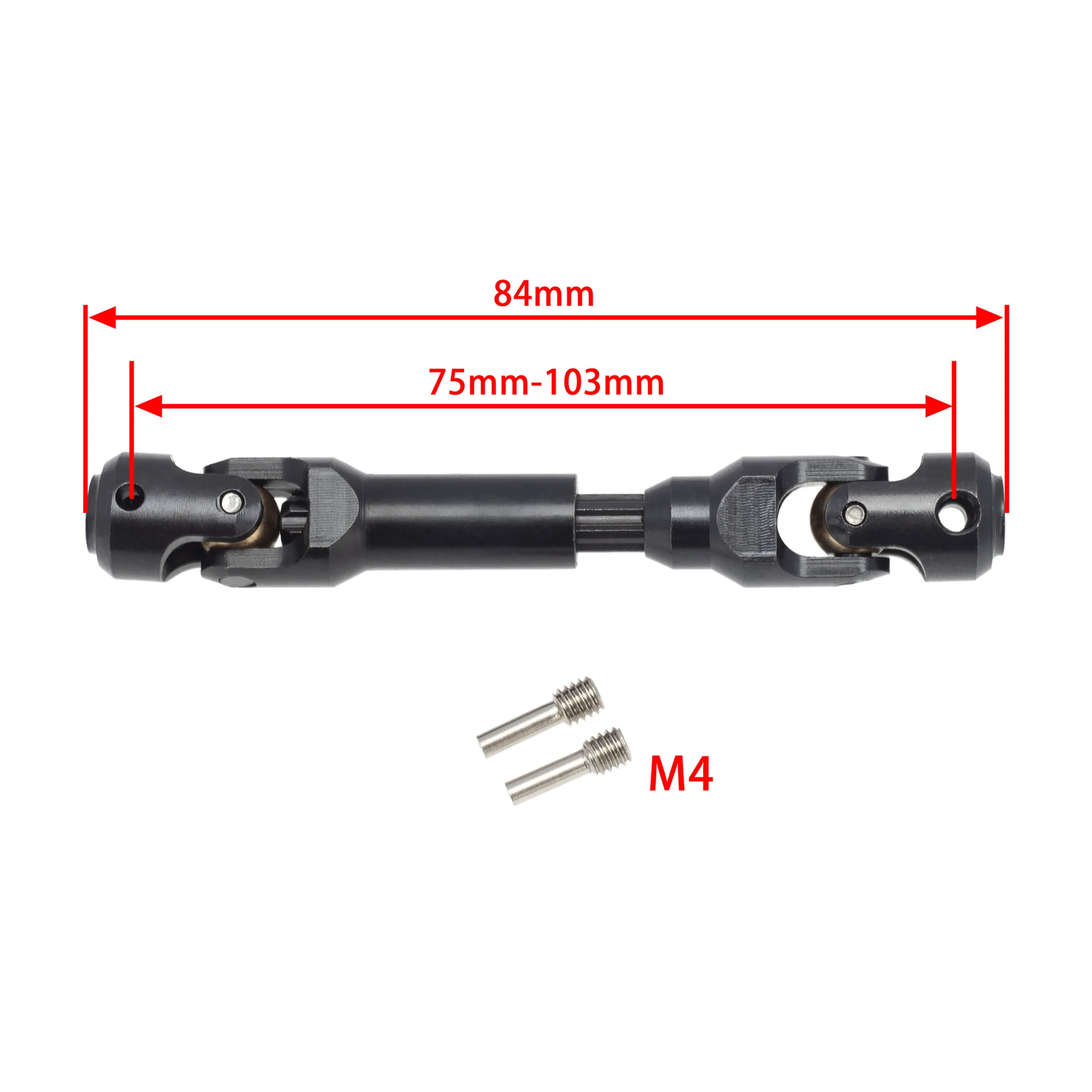 Black Heavy-Duty Drive Shaft Brass Bead Drive Components for cross Junction RC Crawler Shaft Small Position Deformation