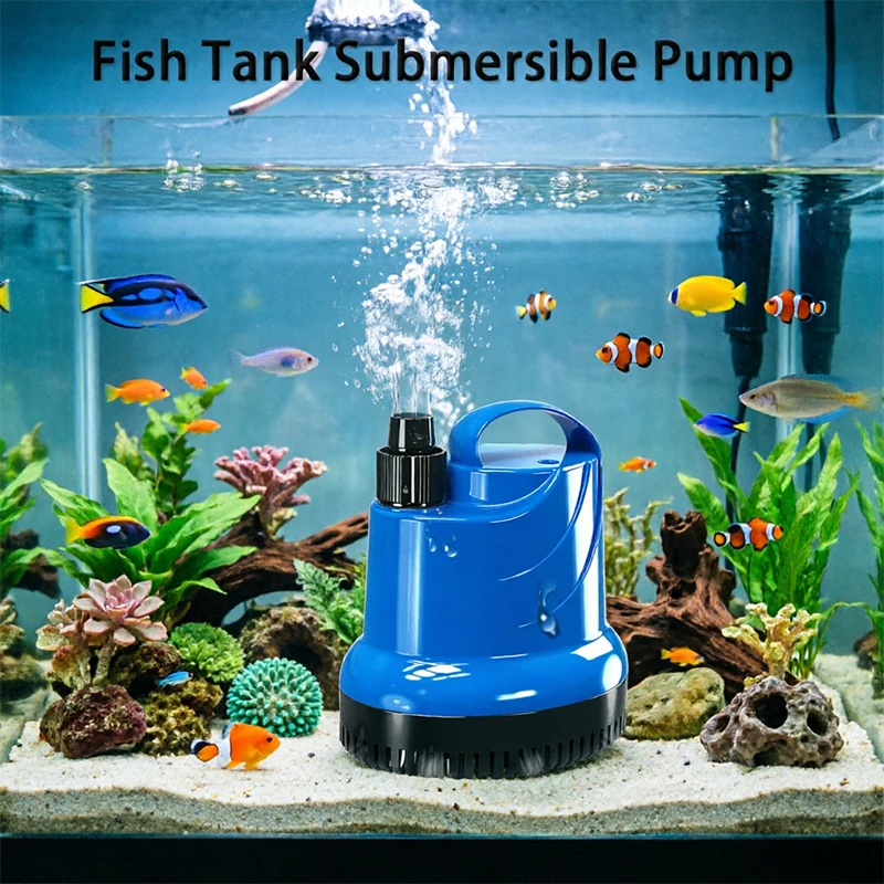 fish-tank-bottom-suction-submersible-pump-15-20-40-55-80-130w-bottom-filter-silent-suction-feces-change-pump-multi-function-pump