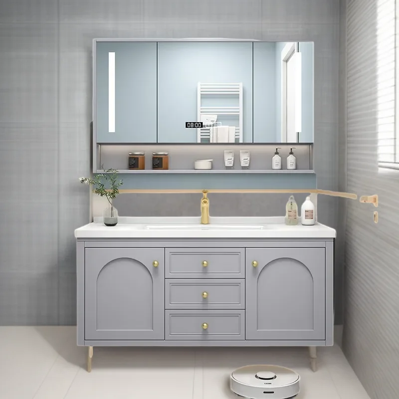 

Sink Base Cabinet Salon Station Double Washbasin Bathroom Sinks Storage Shelf Wall Pharmacy Medicine Space Saving Furniture Wc