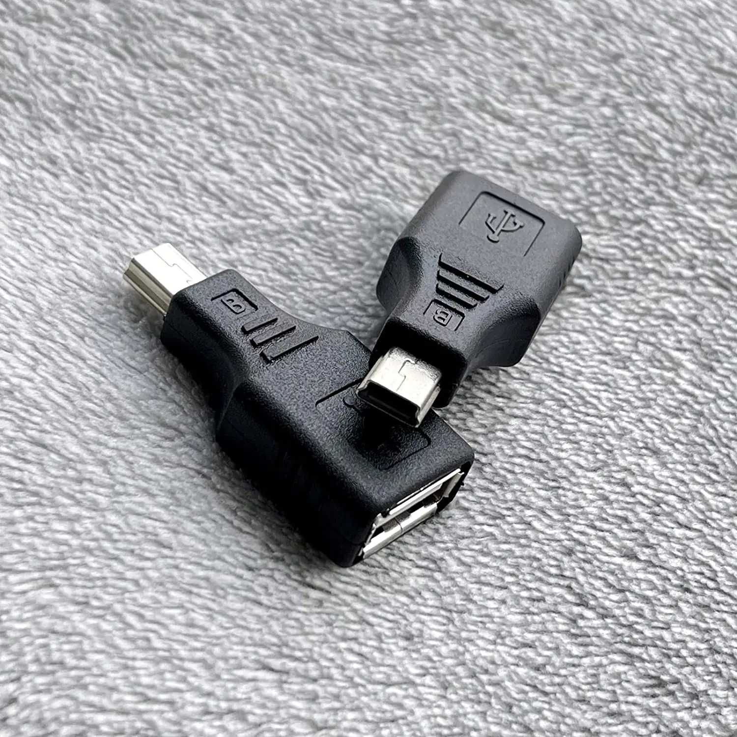 USB 2.0 Type A to Mini USB 5-Pin Type B أنثى/ذكر محول (2-Pack)