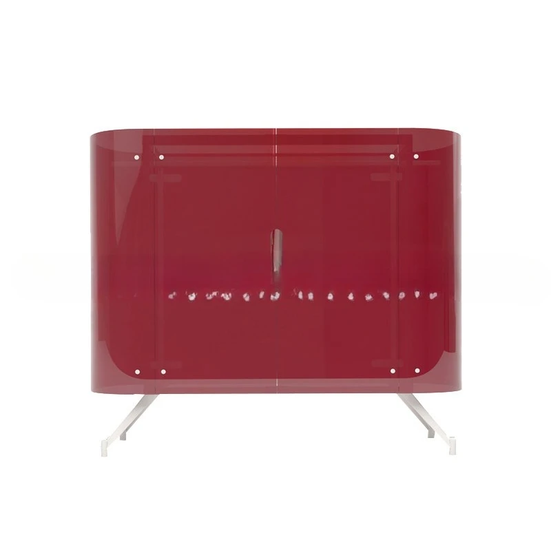 

Light luxury stainless steel acrylic, transparent wardrobe, home burgundy bedroom cloakroom