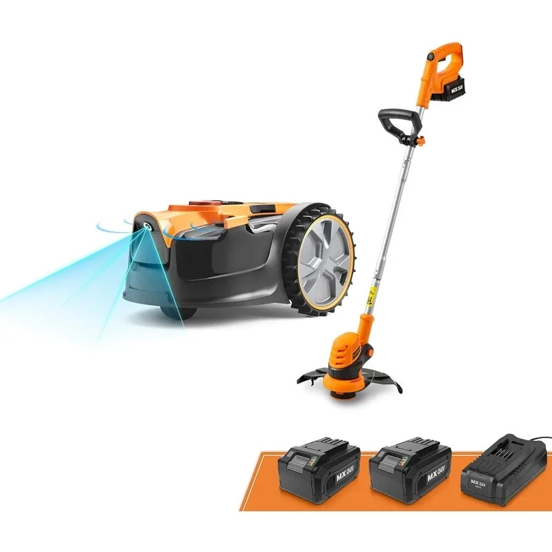

OcuMow™ Perimeter Wire Free Robot Lawn Mower Cuts Small Lawns 1000-2000 Square Feet With Optical Navigation, Obstacle