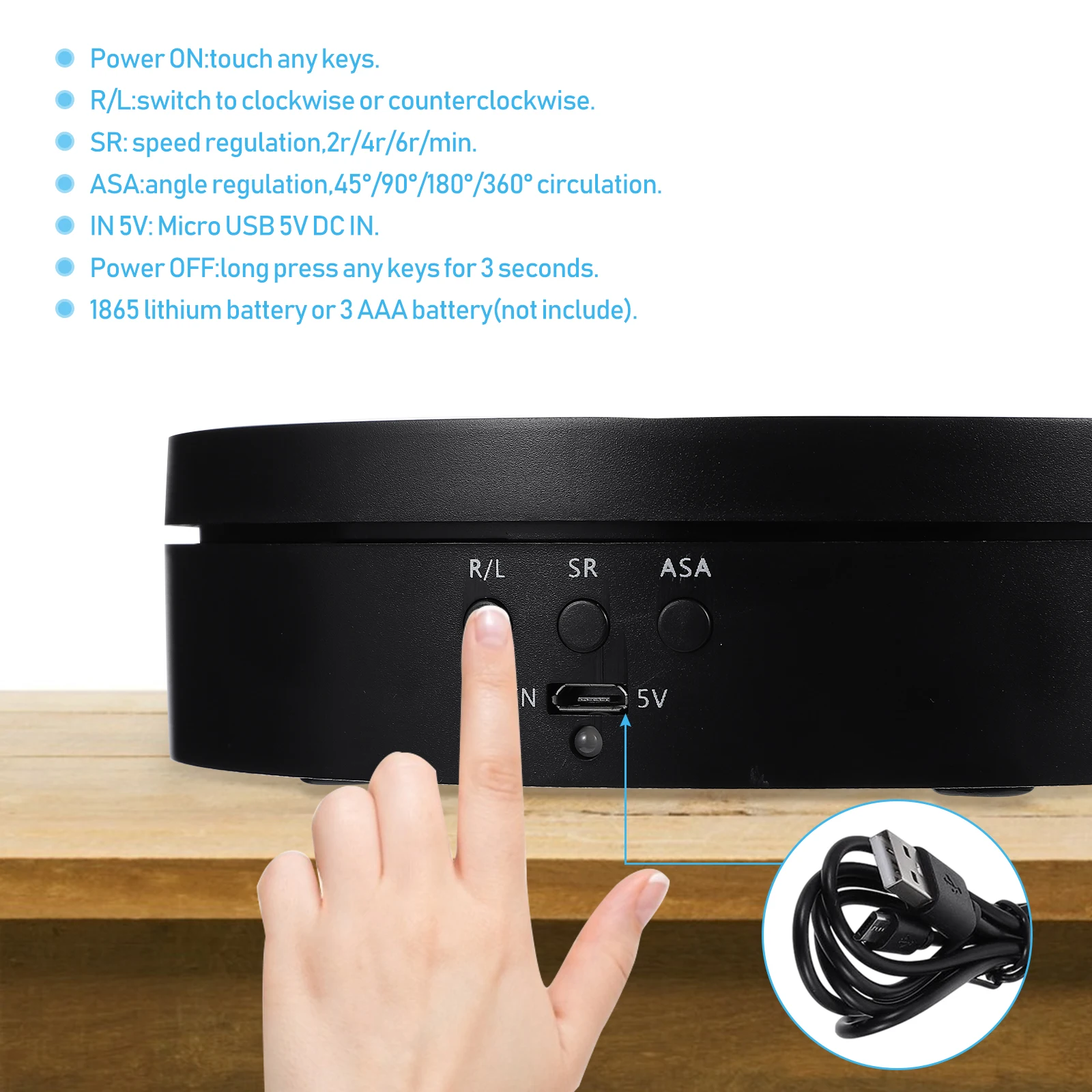 

1Pc Smoothly Automatic Turntable Display Rack 360 Degree Jewelry and Cakes Holder