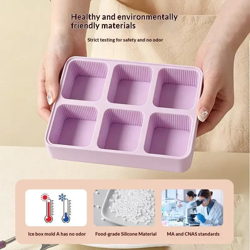 Silicone Striped Ice Cube Mold Large Size Easy Demould Reusable Ice Tray For Home Bar Cocktail Beverage Drinks Making