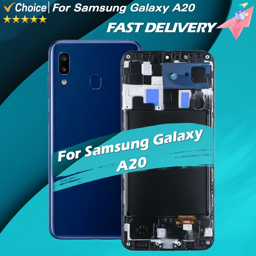 Tested A20 LCD Display For Samsung Galaxy A20 A205 A205F/DS A205G/DS Display Touch Screen Digitizer Assembly Replacement Parts