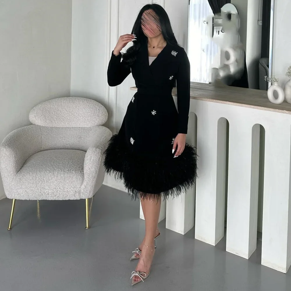 

Customized Exquisite Jersey Pleat A-line V-neck Knee Length Dresses Homecoming Dresses Modern Style Pastrol Unisex Chinese Style