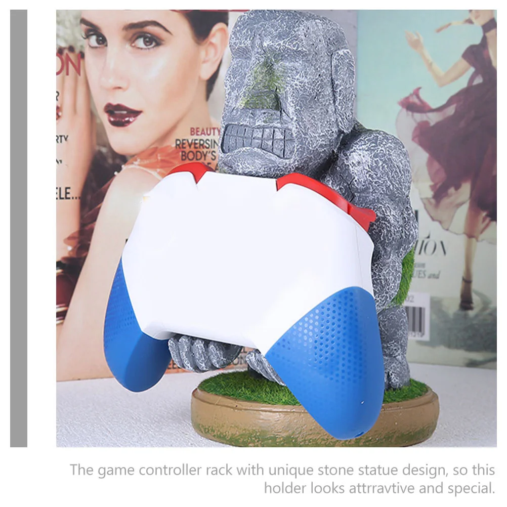 

Resin Game Controller Holder Stone Statue Unique Desktop Organizer Stand Game Handle Rack Storage Controller Holder