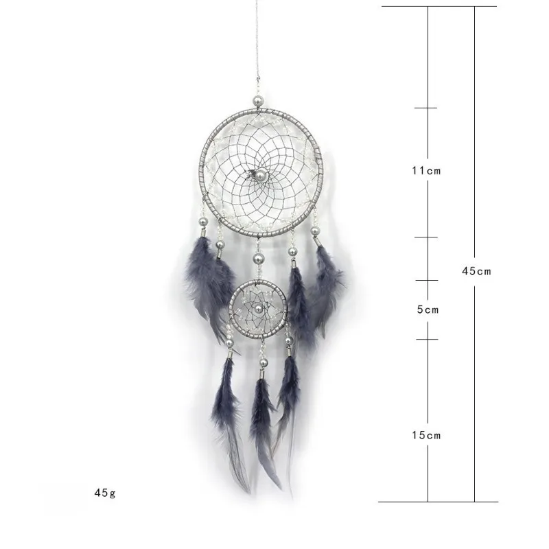 Crystal Dreamcatcher with LED Lights Feather Ornament Nordic Style Room Decor Housewarming Gift Home Hanging Decoration Crafts