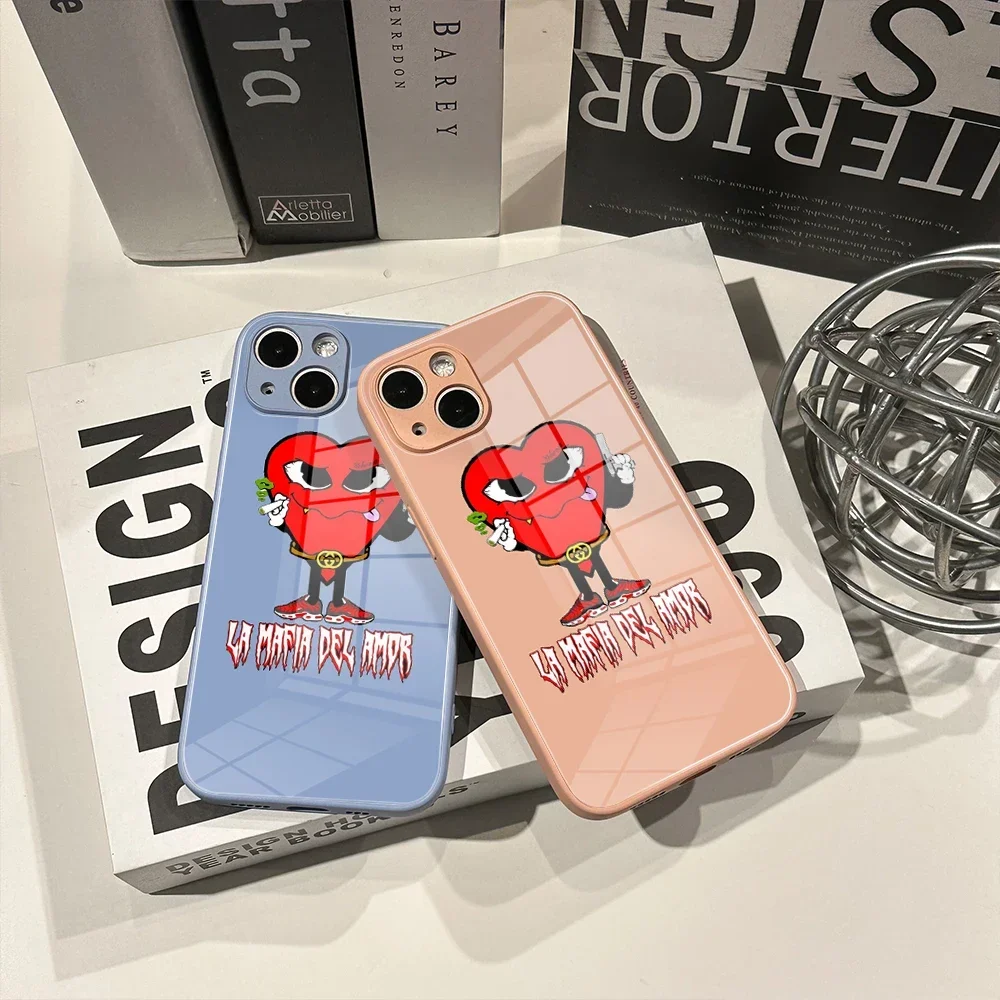 Mafia Of Love Red Heart Pattern Phone Case For Iphone15 14 12 13 Pro Max 11 13 Pro XS MAX 8 7 14promax Plus 2020 XR Phone Cover