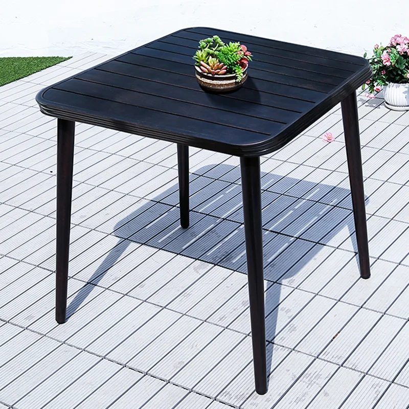 

Outdoor Garden Aluminum Furniture Indoor Aluminum Dining Table for Courtyard Garden Hotel Urniture Terrace Living Furniture