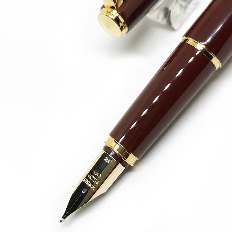 Jpanaese PILOT DELUXE URUSHI 14K Fountain Pen Red Resin 0.5F 0.7M Nib Student Smooth Writing Gift Ink Pen Limited Edition Winter