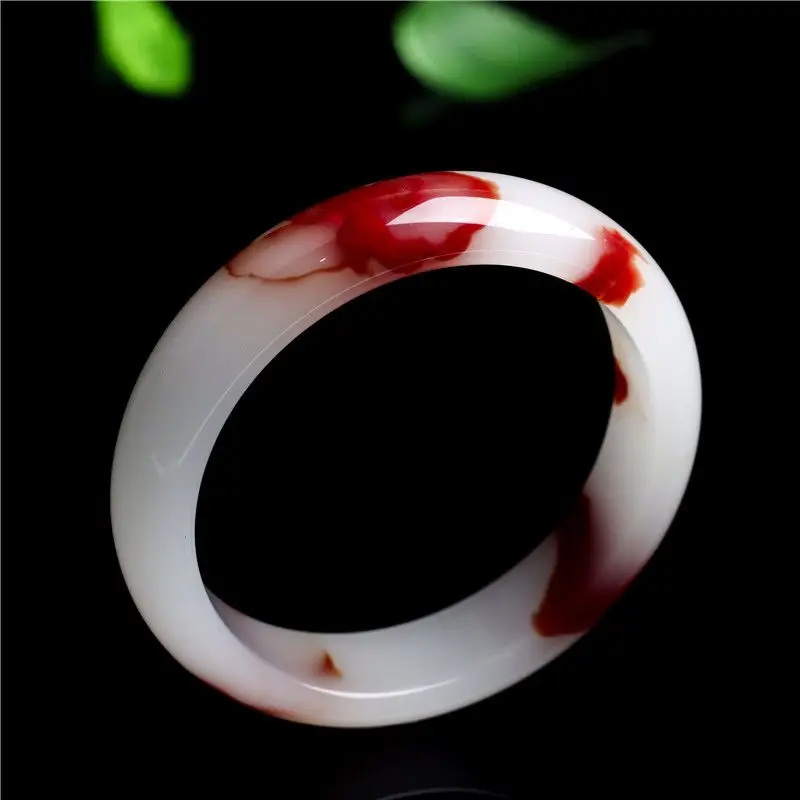 

Golden Silk Jade Chicken Blood Floating Flower Gobi Jade Bracelet Children's Model