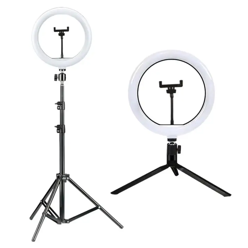  LED Ring Light With Tripod Stand Adjustable LED Selfie Ring Light Photography Video Light Stand Tripod Fill Light Dimmable Lamp